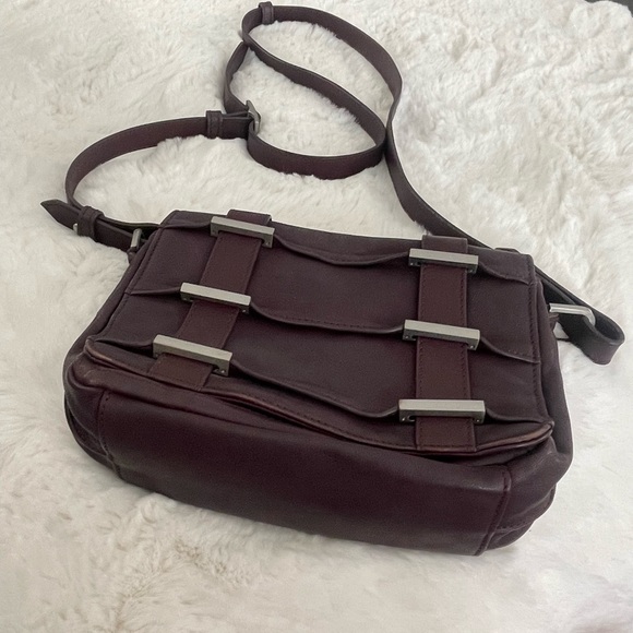 ALLIBELLE LEATHER CROSSBODY BAG PURSE (Deep Plum Purple) - Picture 2 of 6